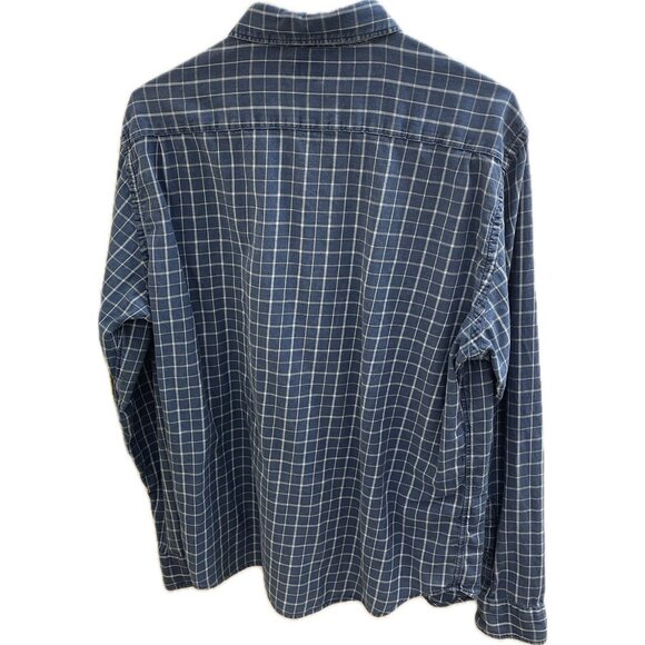 Faherty Men's Blue Plaid Long Sleeve Button Down Shirt Size Xl Light Flannel - Picture 2 of 9